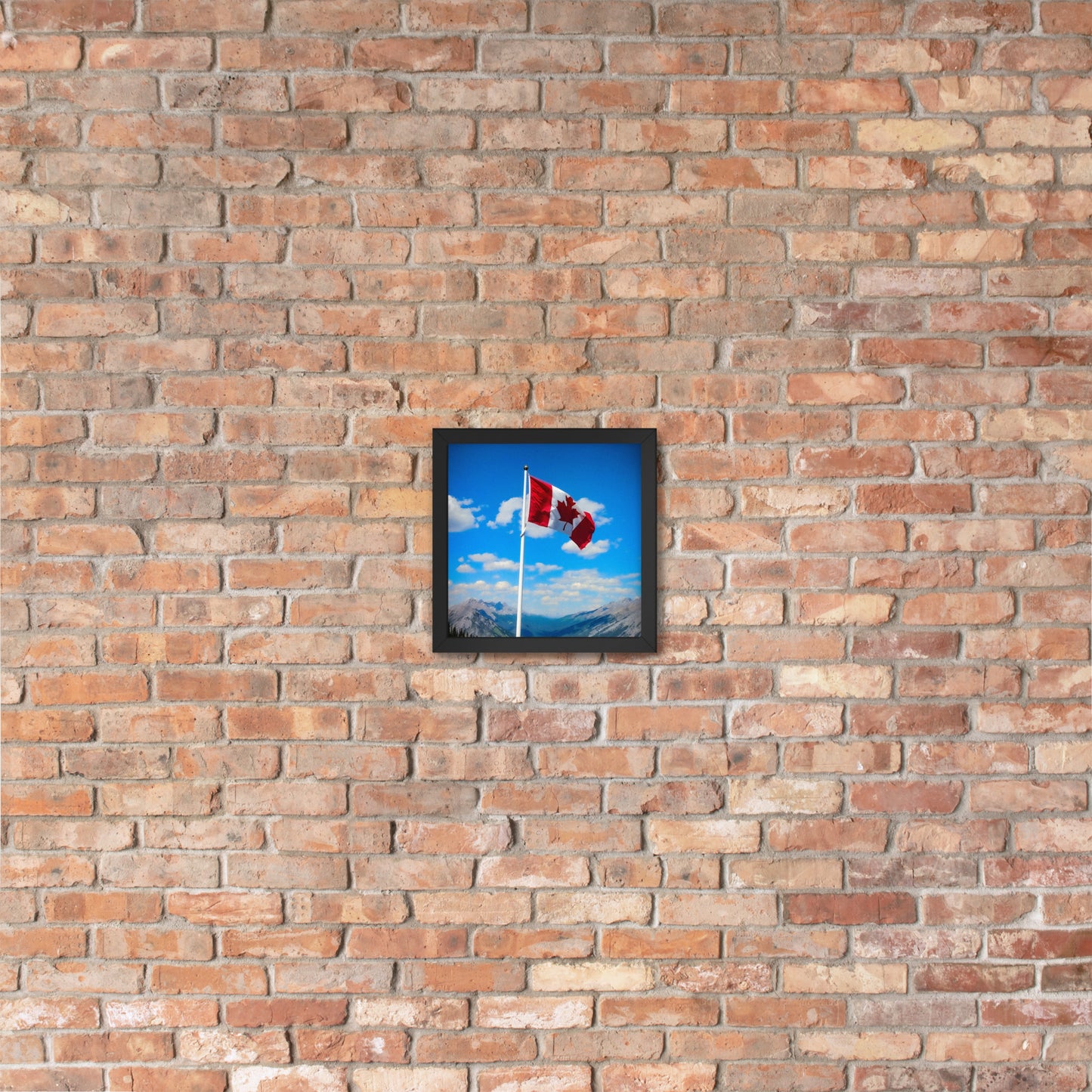 Framed Canadian flag poster