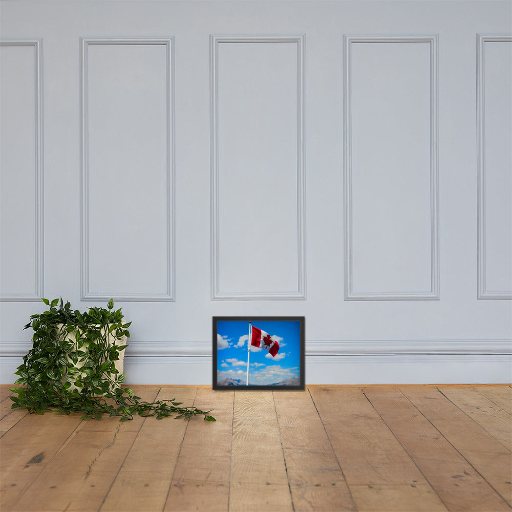 Framed Canadian flag poster