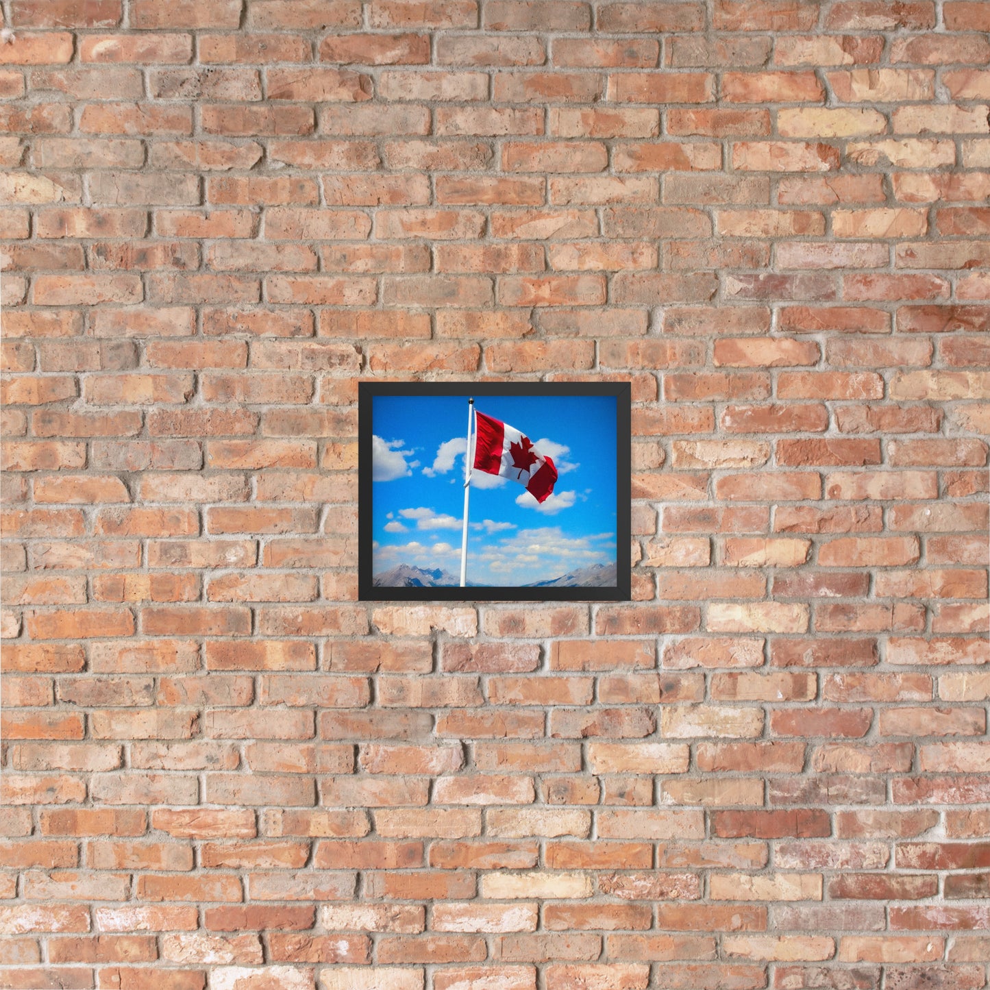 Framed Canadian flag poster