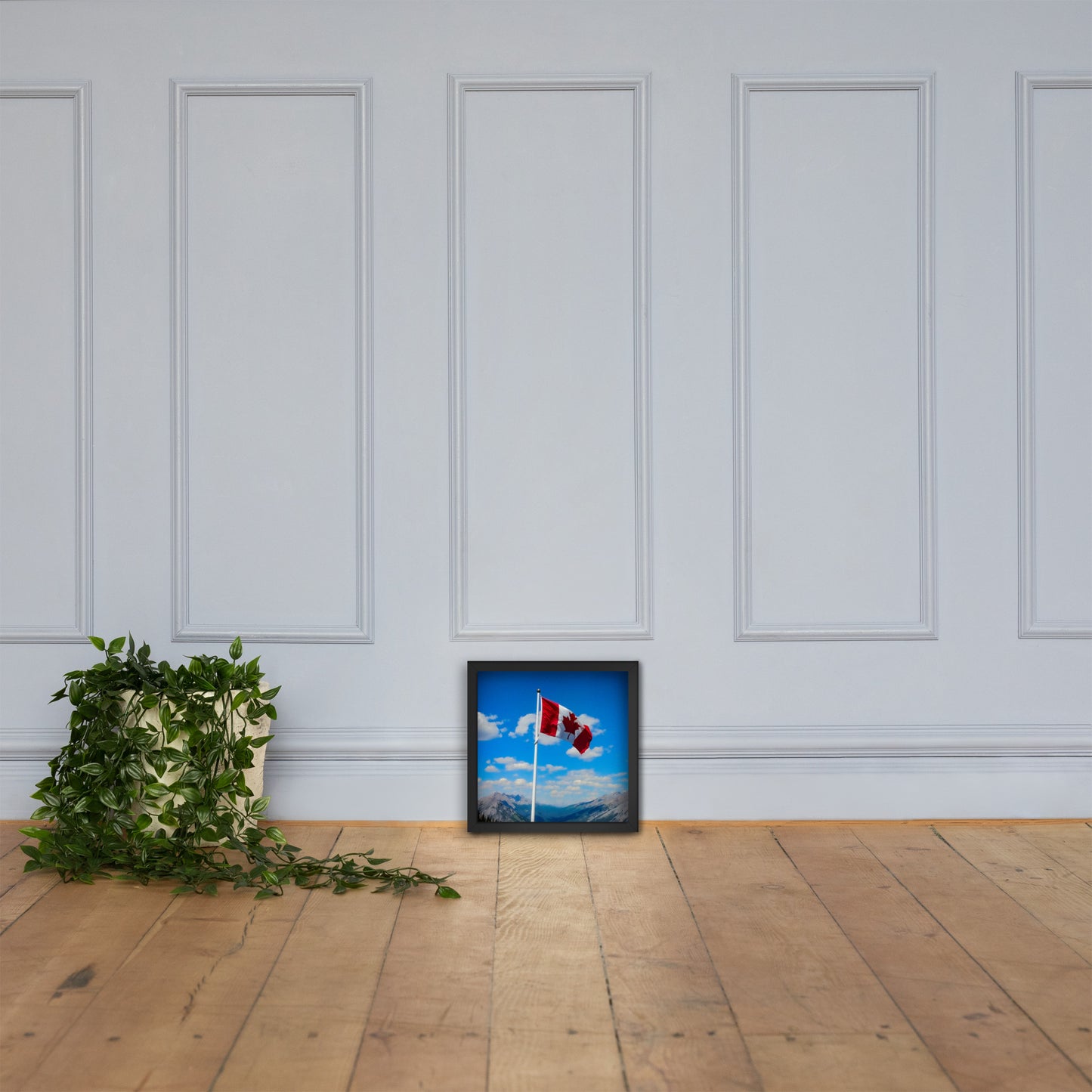 Framed Canadian flag poster