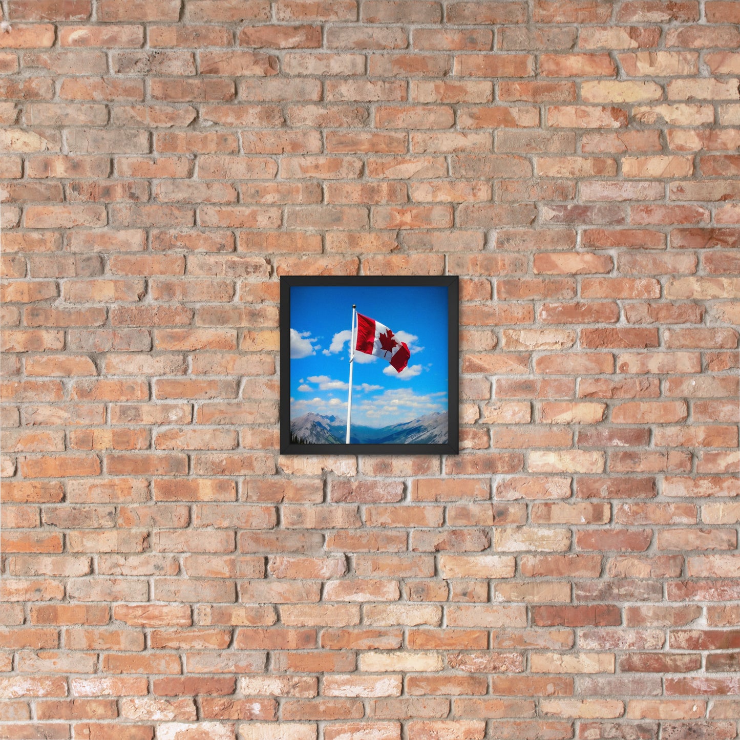 Framed Canadian flag poster