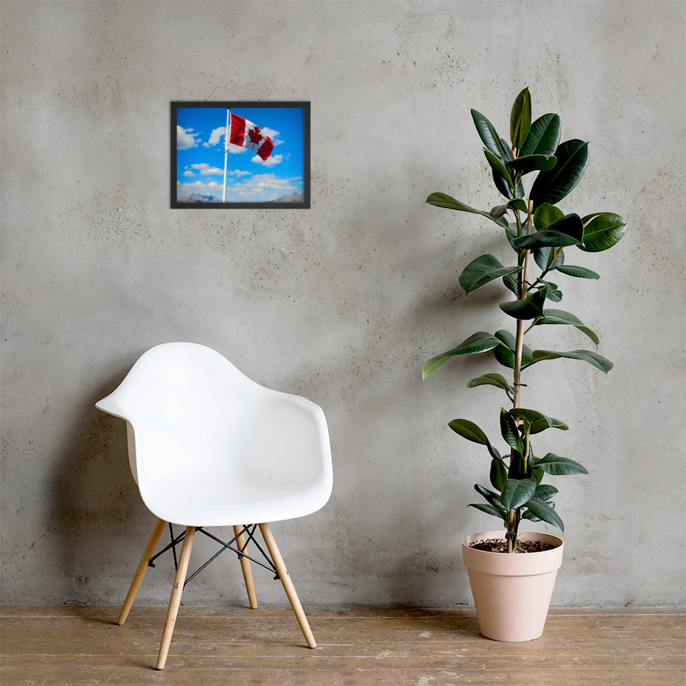 Framed Canadian flag poster