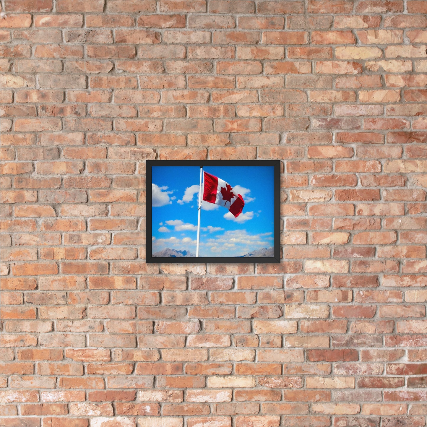Framed Canadian flag poster