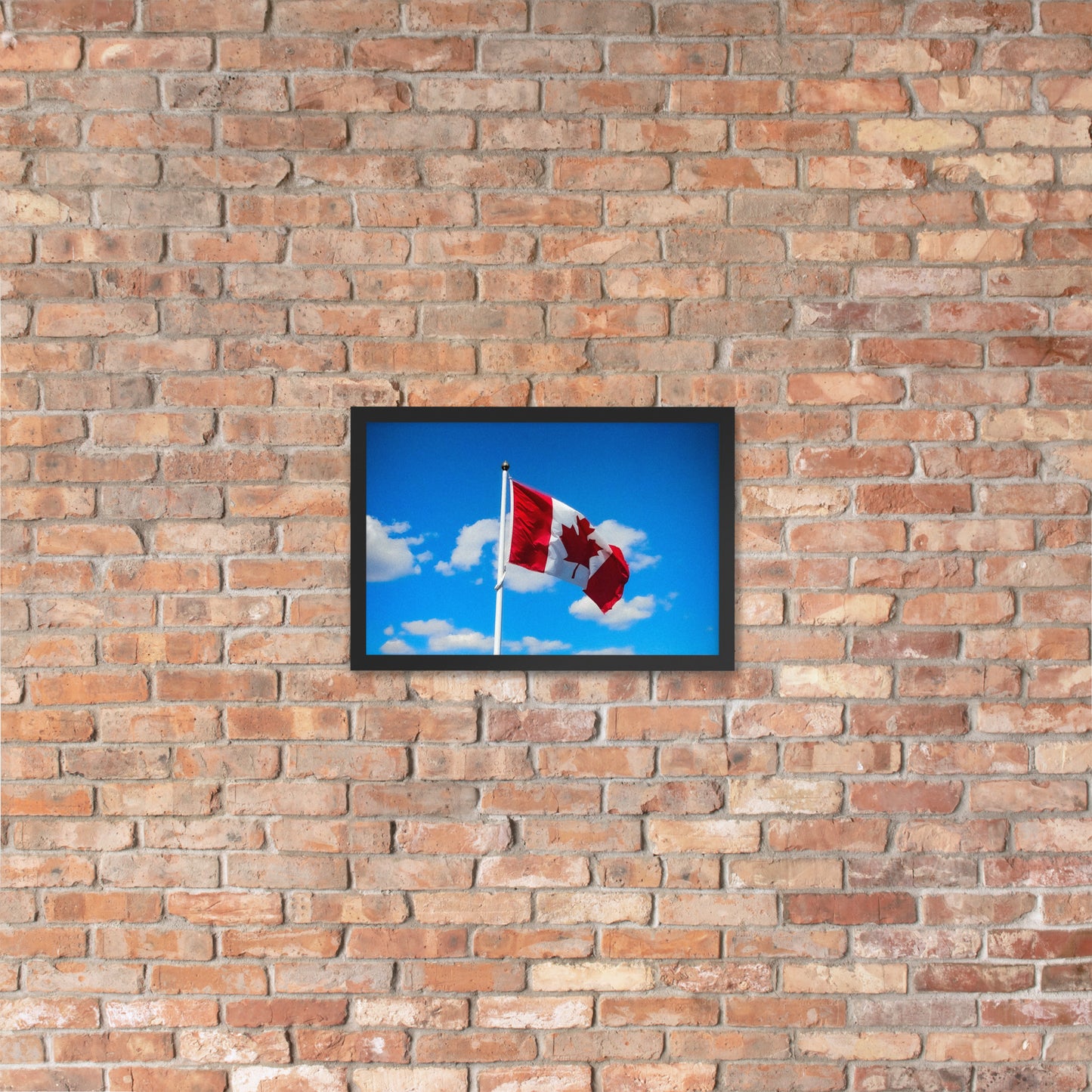 Framed Canadian flag poster