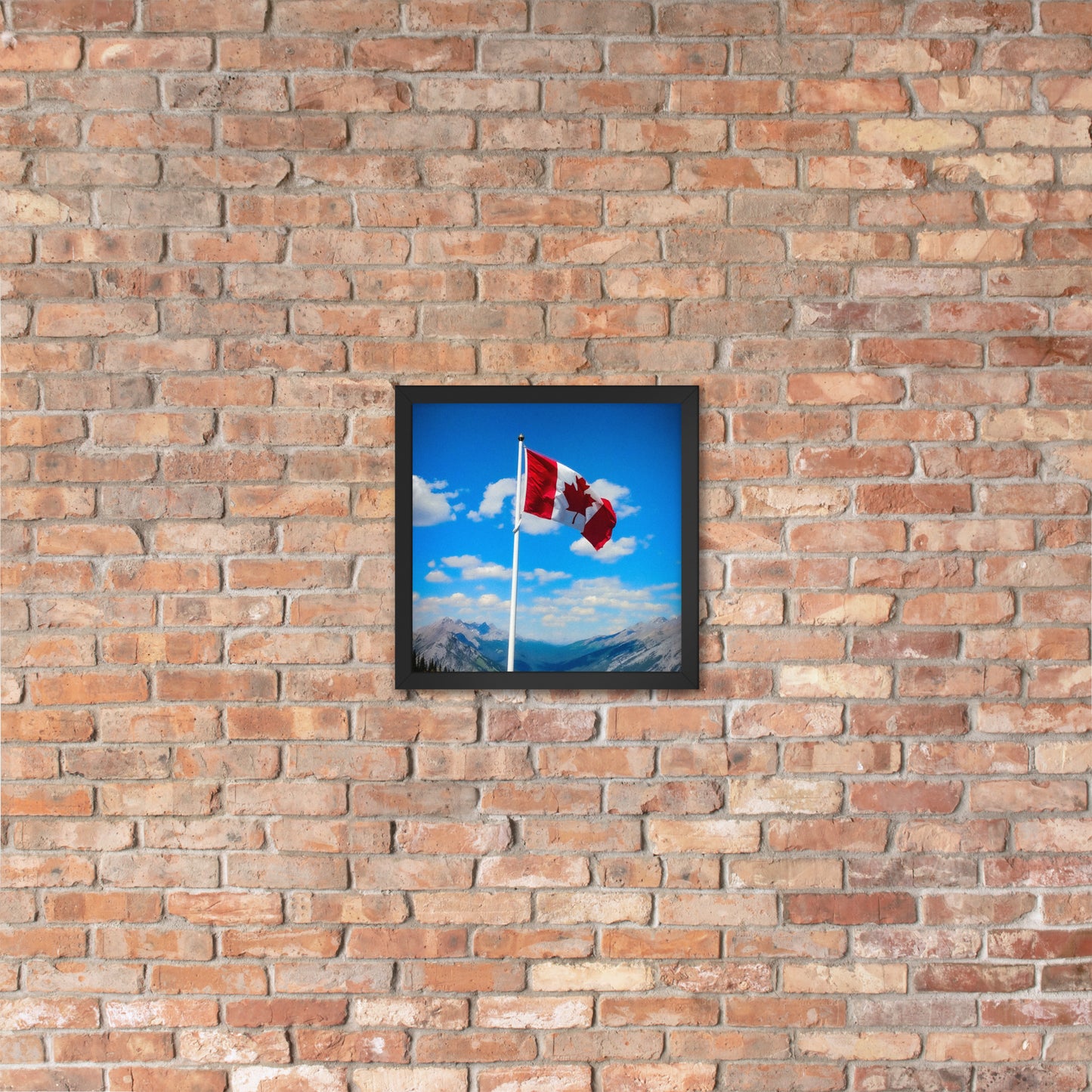 Framed Canadian flag poster