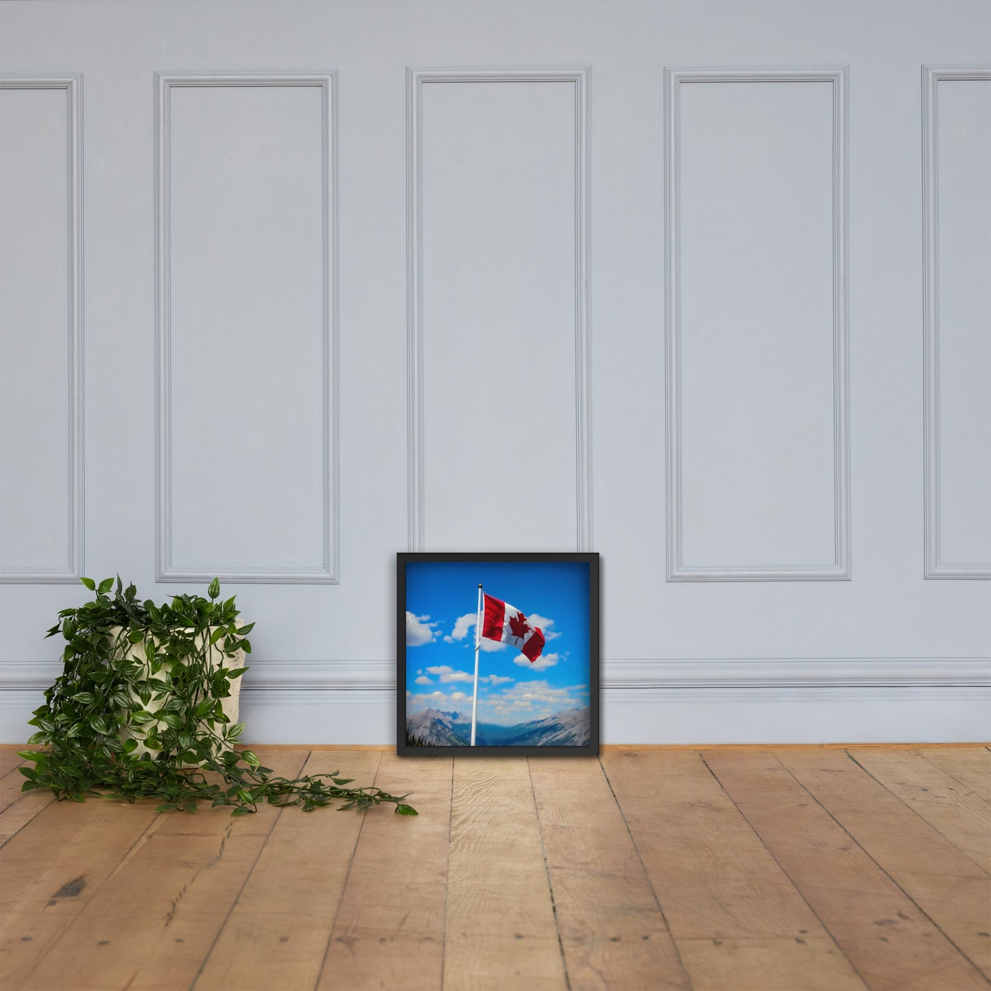 Framed Canadian flag poster