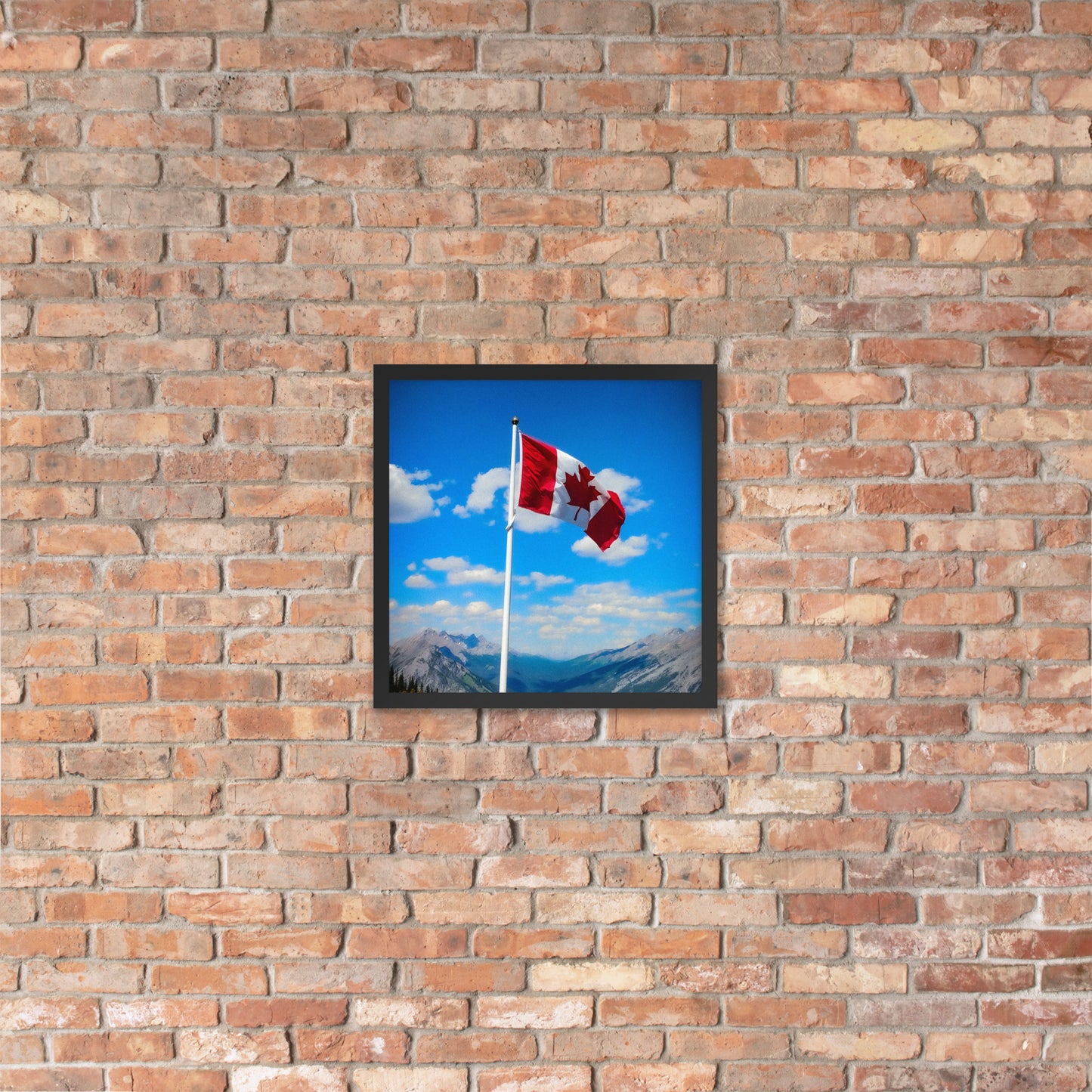 Framed Canadian flag poster