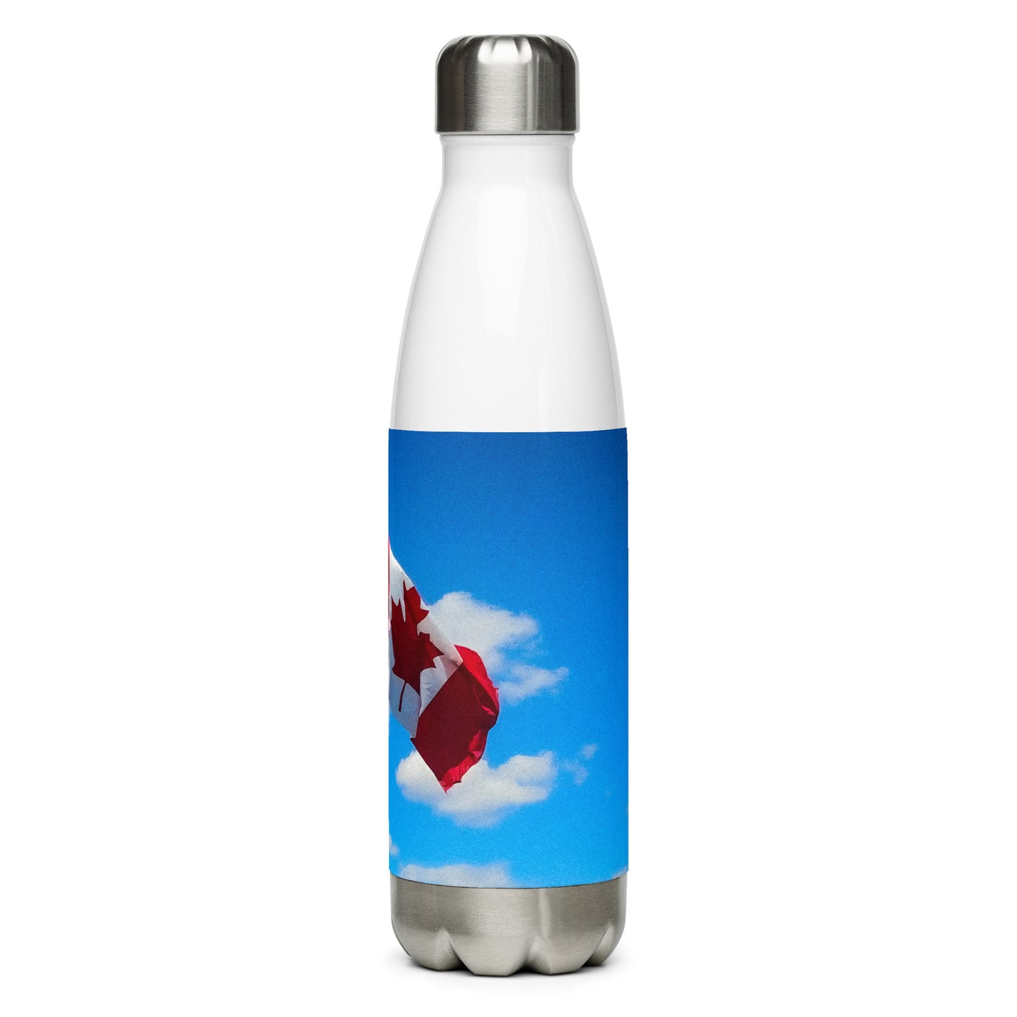 Stainless steel water bottle with canada flag