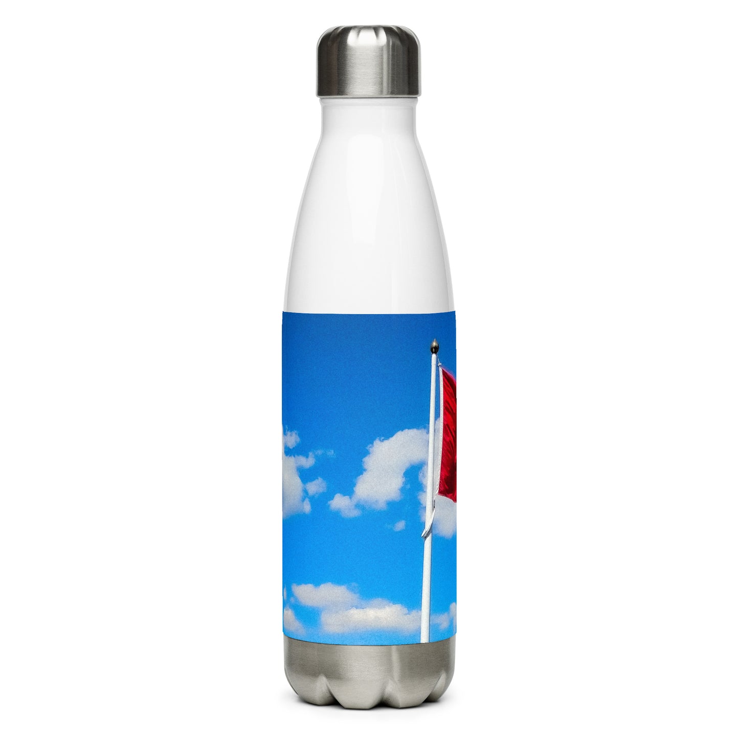 Stainless steel water bottle with canada flag