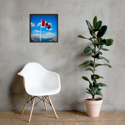 Framed Canadian flag poster