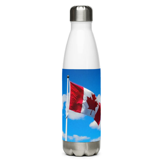Stainless steel water bottle with canada flag